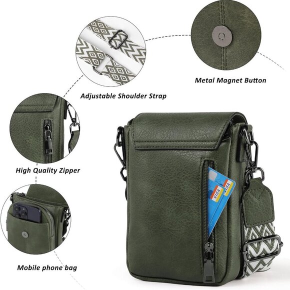 Small Crossbody Bags for Women, Small Purses for Women with Card Slots Phone Pur - Picture 3 of 6